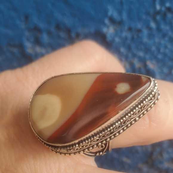 New Mookaite Jasper 925 Silver Statement Ring. - Picture 9 of 16